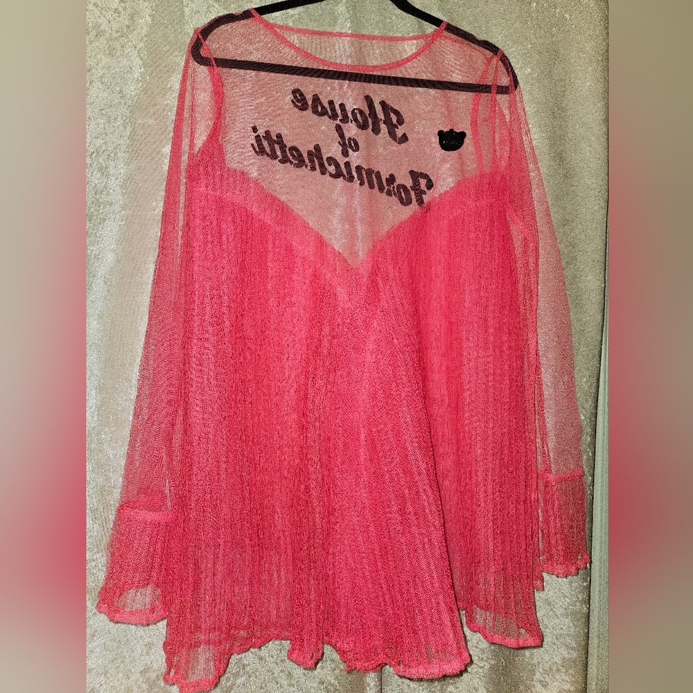 Pink Mesh Mini Dress - Picture 2 of 6